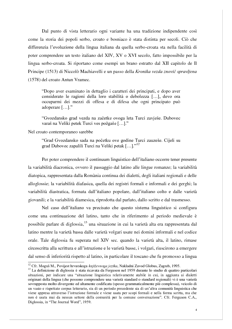 Anteprima della tesi: Serbo-croato e italiano a confronto: elementi di linguistica contrastiva, Pagina 5