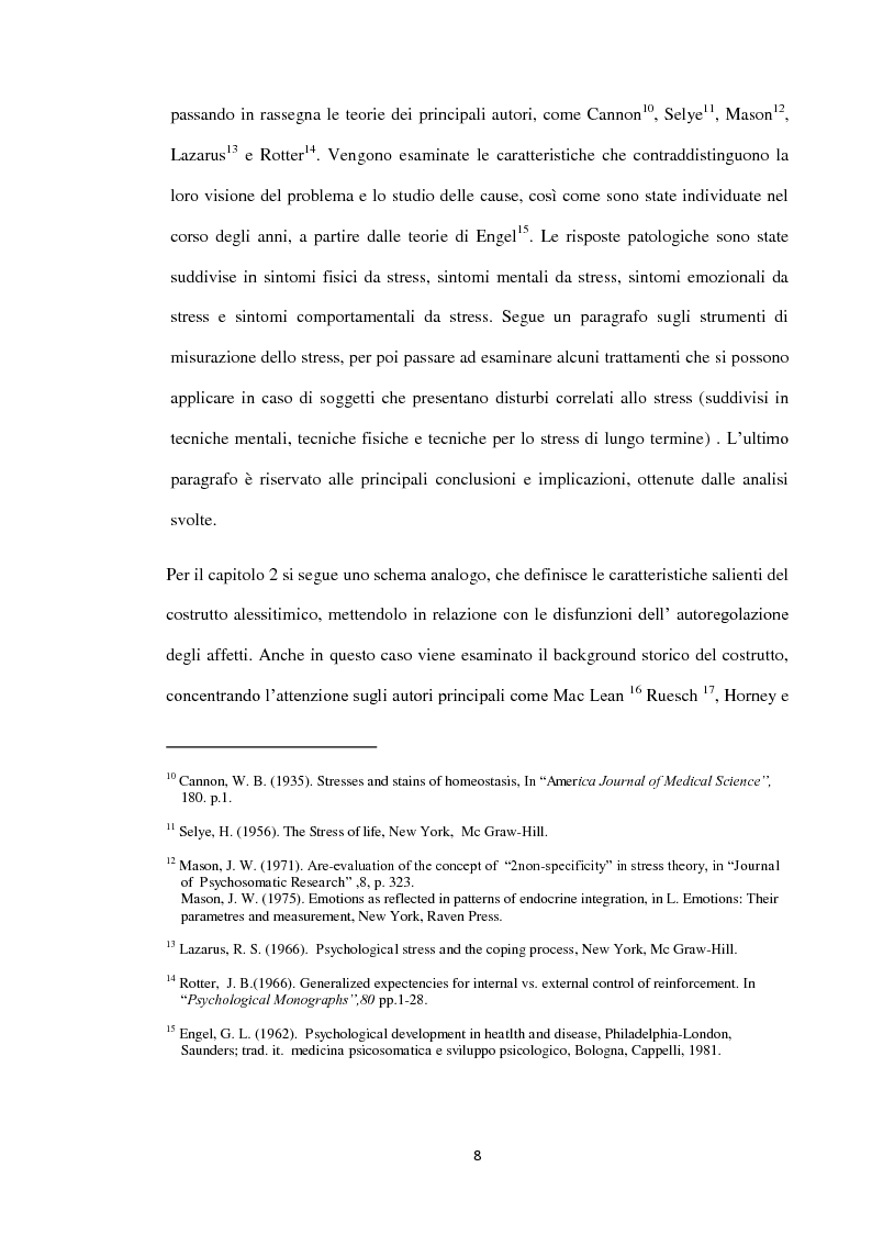 Anteprima della tesi: Eventi Stressanti e Alessitimia: Aspetti metodologici, Pagina 7