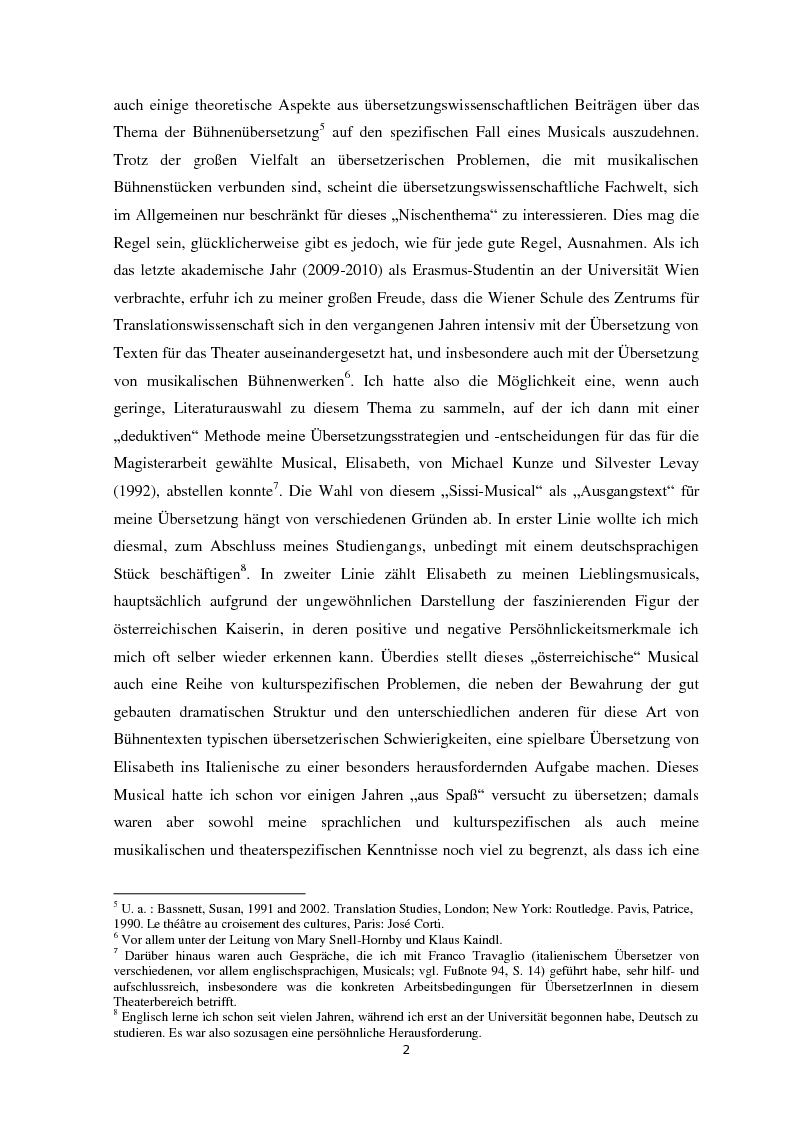 Anteprima della tesi: Das Musical ''Elisabeth'', von Michael Kunze und Sylvester Levay: Übersetzung ins Italienische und Kommentar., Pagina 3