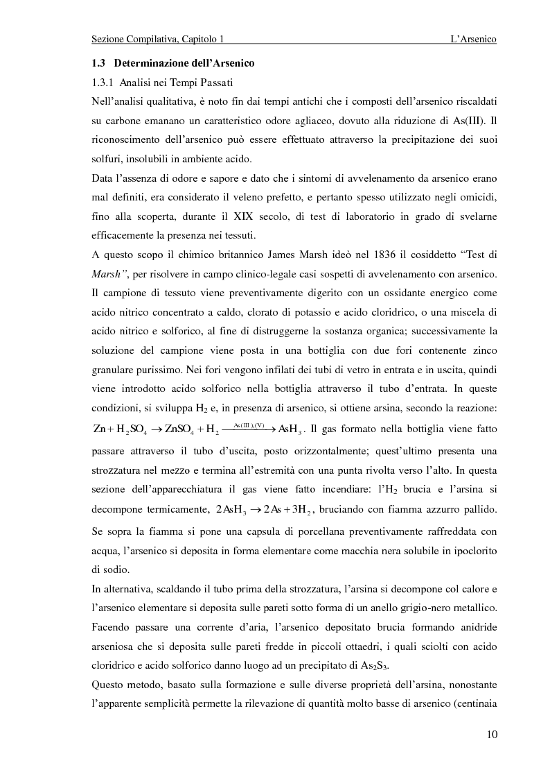 Anteprima della tesi: Determinazione di arsenico mediante voltammetria di stripping anodico con elettrodo in oro, Pagina 11