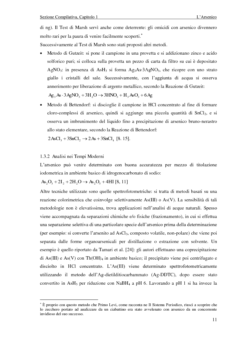 Anteprima della tesi: Determinazione di arsenico mediante voltammetria di stripping anodico con elettrodo in oro, Pagina 12