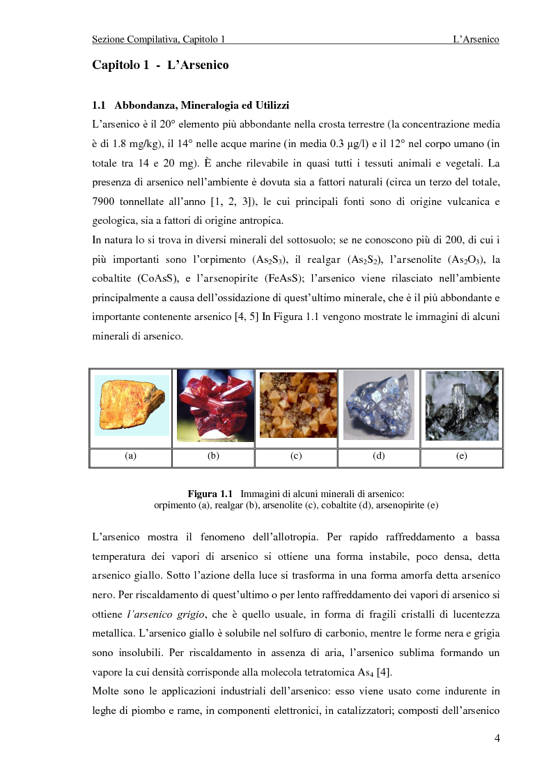Anteprima della tesi: Determinazione di arsenico mediante voltammetria di stripping anodico con elettrodo in oro, Pagina 5