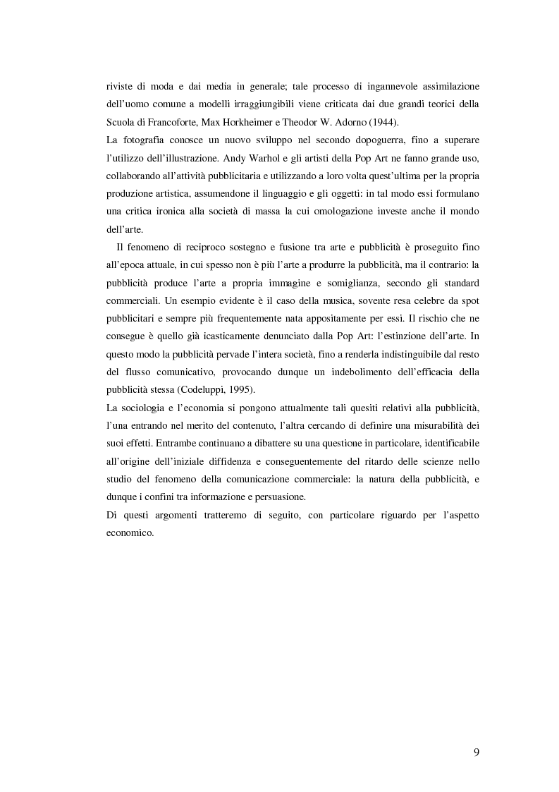 Anteprima della tesi: La normativa pubblicitaria sui mezzi di comunicazione: limiti di affollamento e confronto internazionale, Pagina 8