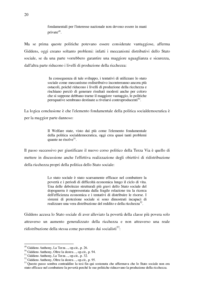 Estratto dalla tesi: Sulla “Terza Via” problemi di identificazione e definizione