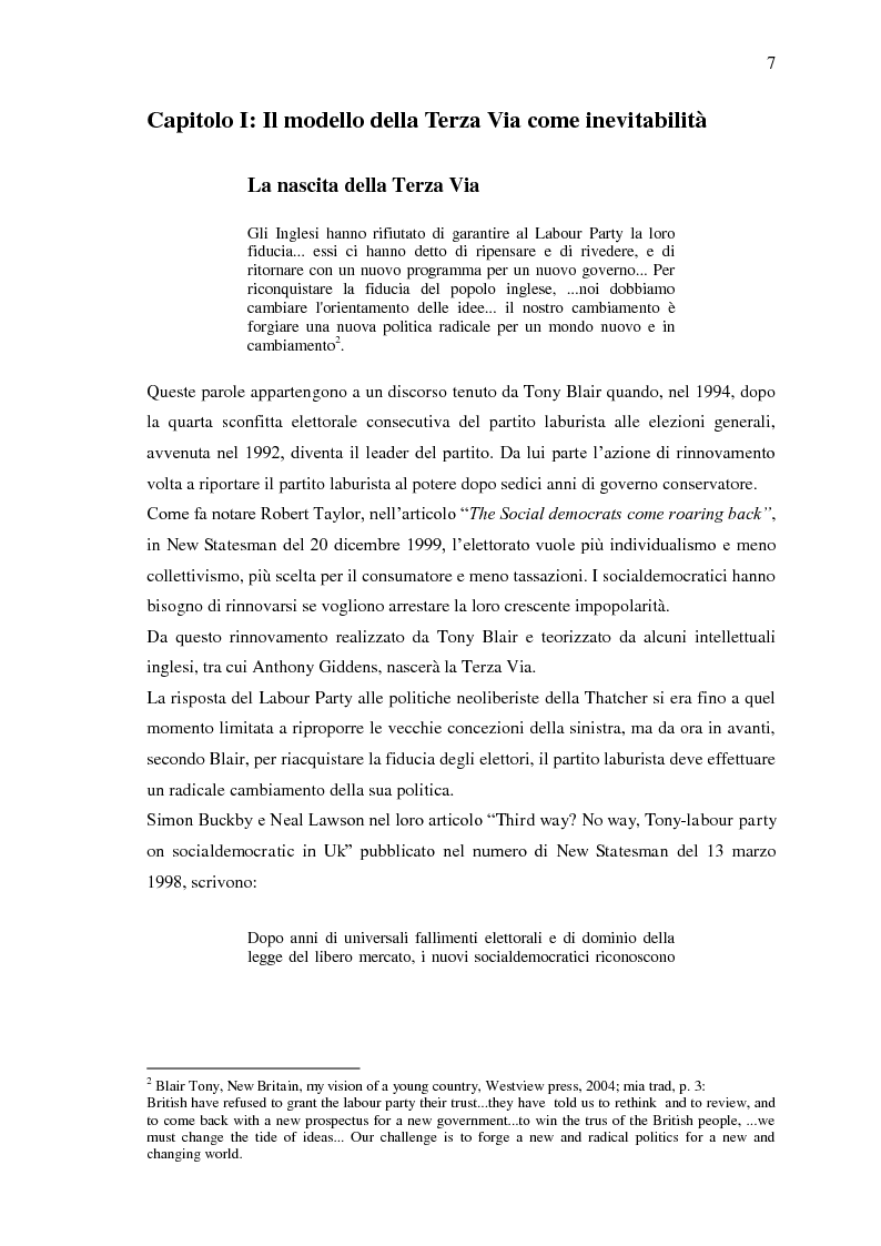 Anteprima della tesi: Sulla “Terza Via” problemi di identificazione e definizione, Pagina 6