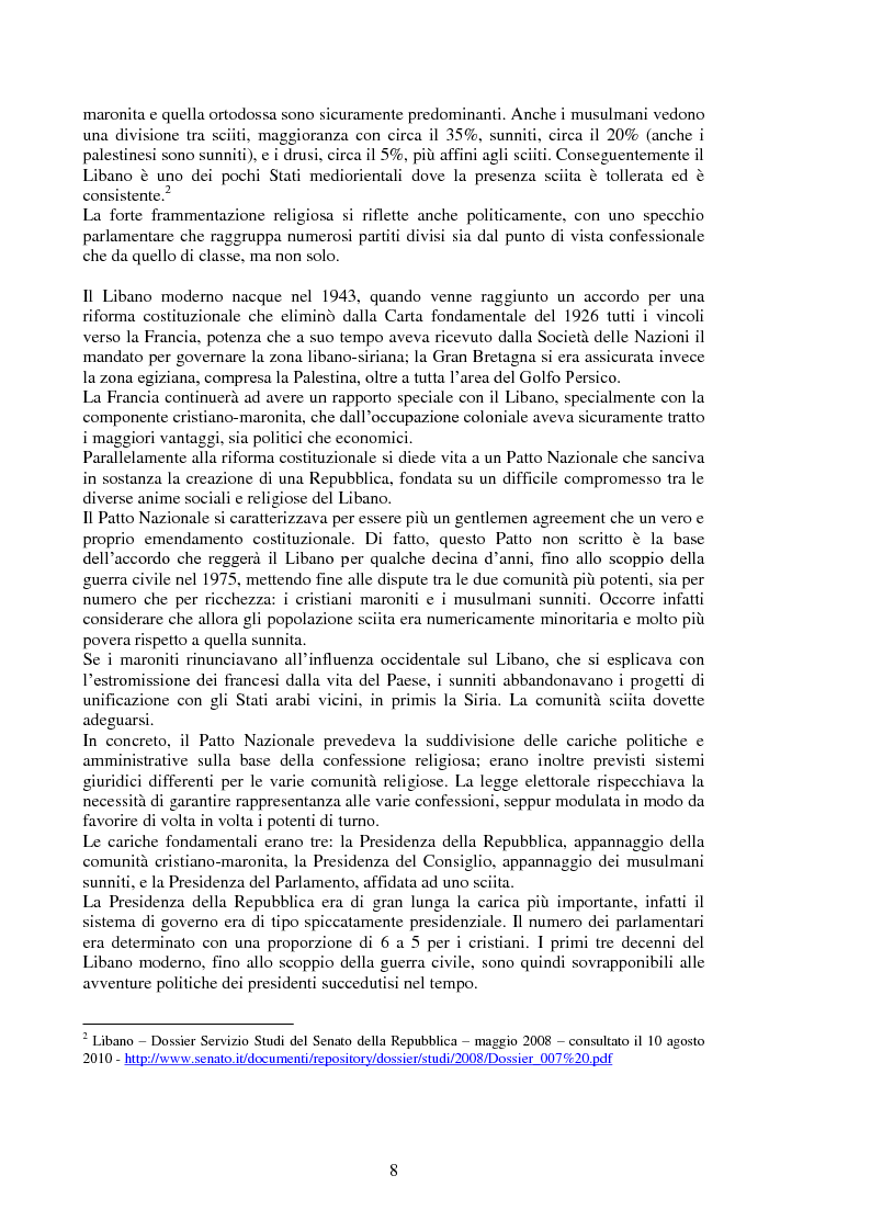 Anteprima della tesi: Il conflitto israelo-libanese dell'estate 2006, Pagina 6