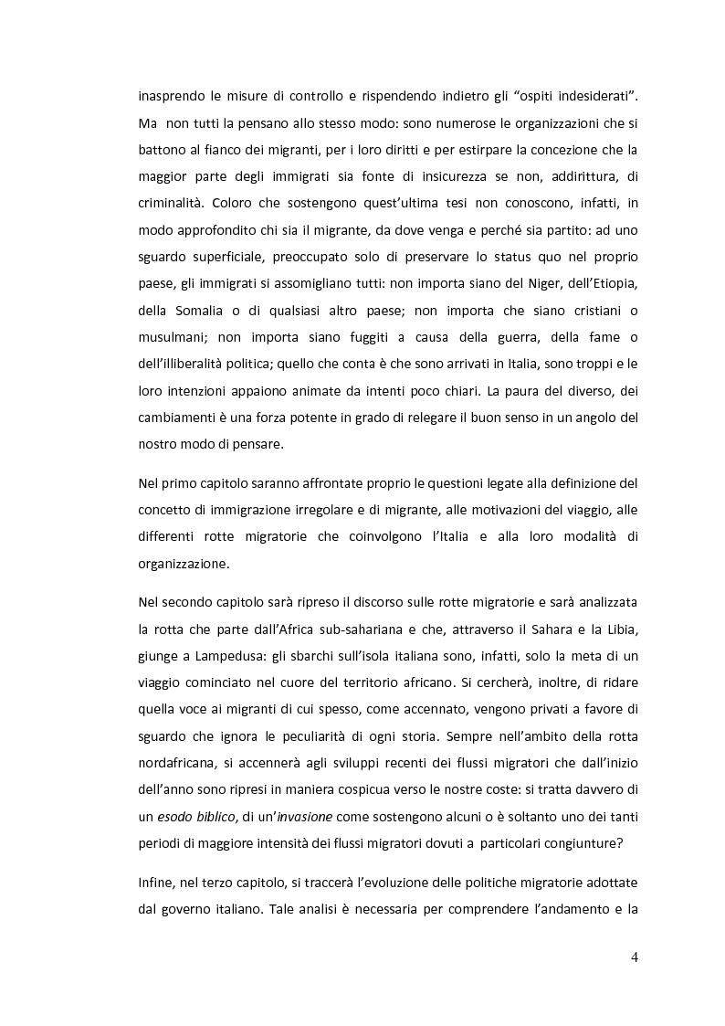 Anteprima della tesi: Destinazione Italia: il fenomeno dell'immigrazione irregolare nel Mediterraneo, Pagina 3