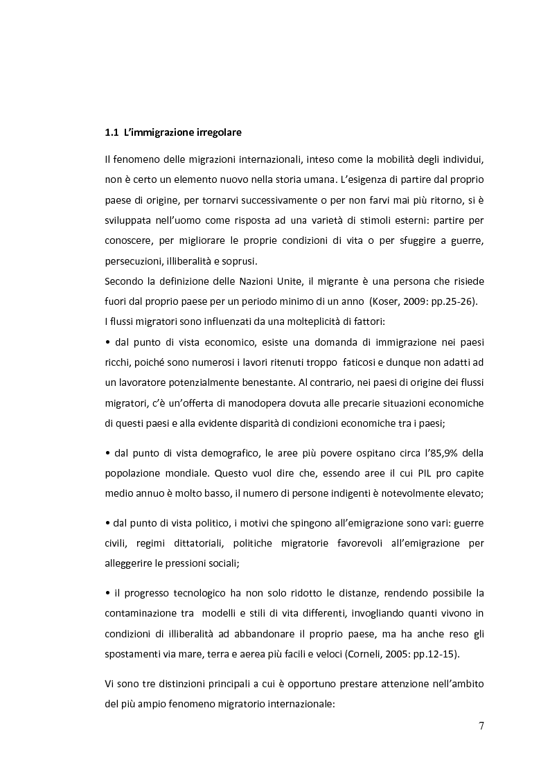 Anteprima della tesi: Destinazione Italia: il fenomeno dell'immigrazione irregolare nel Mediterraneo, Pagina 6