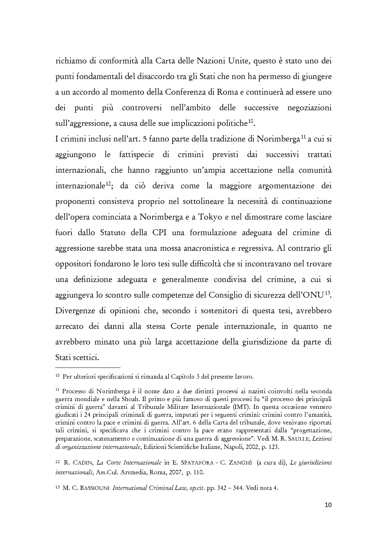 Anteprima della tesi: Il crimine di aggressione nello Statuto della Corte penale internazionale, Pagina 8