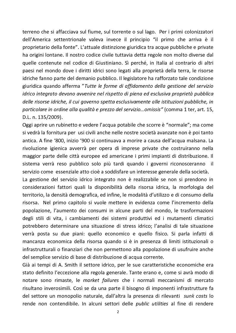 Anteprima della tesi: Il Servizio Idrico Integrato, Pagina 3