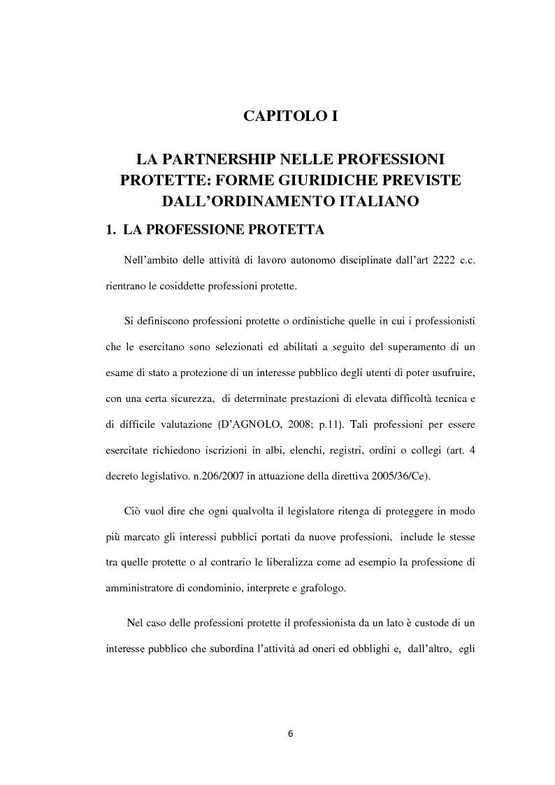 Anteprima della tesi: La partnership e lo sviluppo degli studi professionali associati, Pagina 4