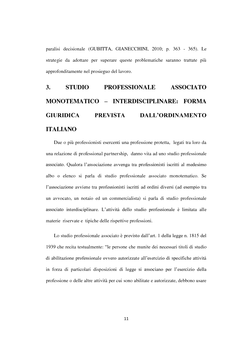 Anteprima della tesi: La partnership e lo sviluppo degli studi professionali associati, Pagina 9