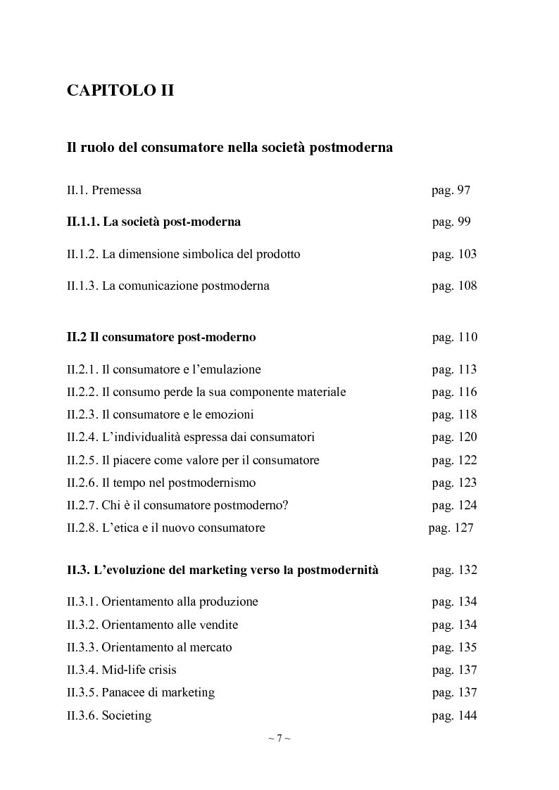 Indice della tesi: L'engagement del consumatore verso la marca:la prospettiva del mercato della comunicazione., Pagina 3
