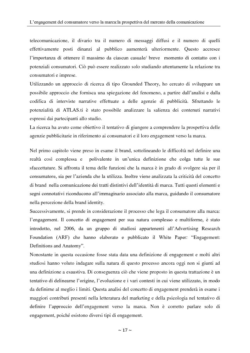 Anteprima della tesi: L'engagement del consumatore verso la marca:la prospettiva del mercato della comunicazione., Pagina 4