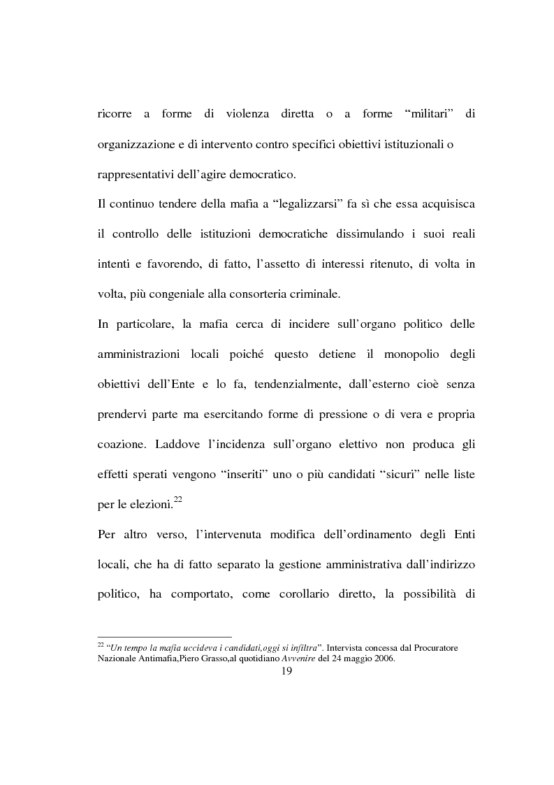 Anteprima della tesi: Scioglimento dei Consigli Comunali per infiltrazioni criminali, Pagina 6