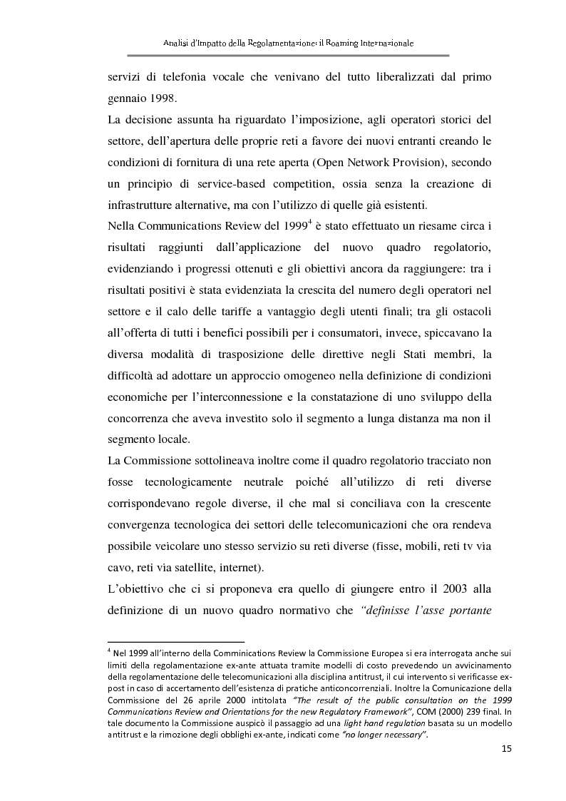 Anteprima della tesi: Analisi d'impatto della regolamentazione: il roaming internazionale, Pagina 12
