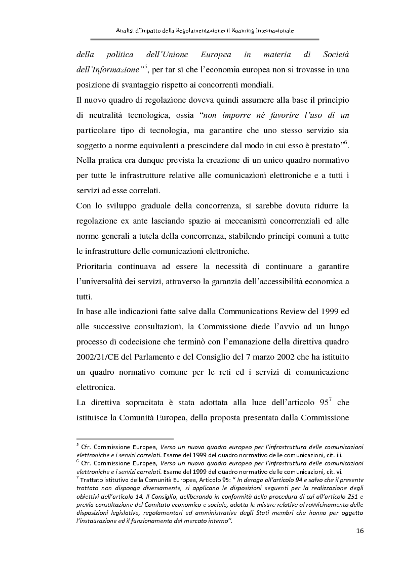 Anteprima della tesi: Analisi d'impatto della regolamentazione: il roaming internazionale, Pagina 13