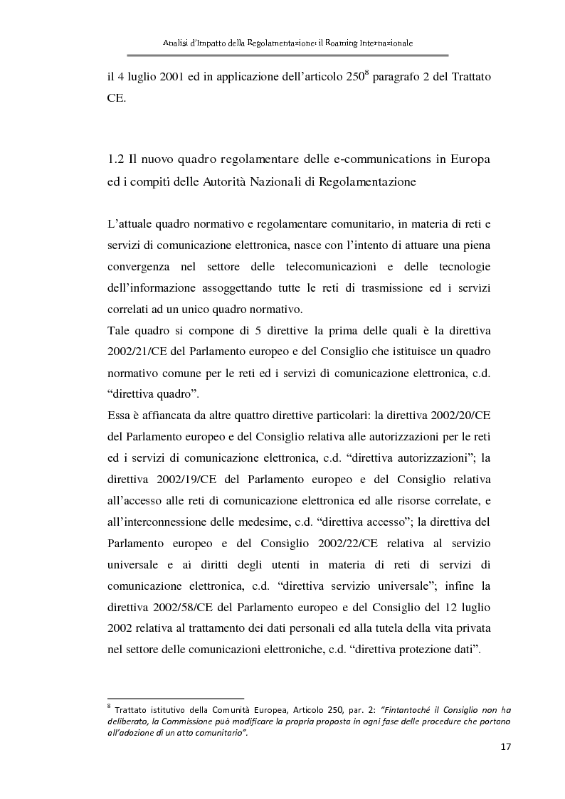 Anteprima della tesi: Analisi d'impatto della regolamentazione: il roaming internazionale, Pagina 14