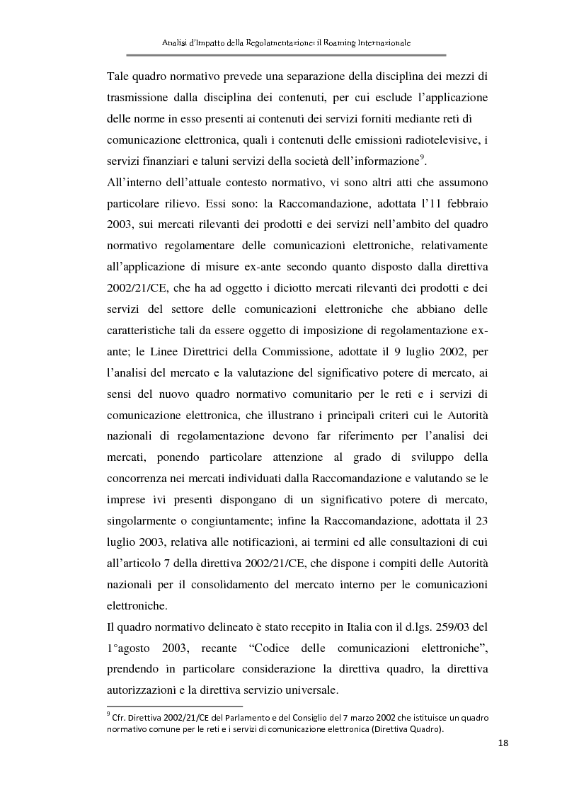 Anteprima della tesi: Analisi d'impatto della regolamentazione: il roaming internazionale, Pagina 15