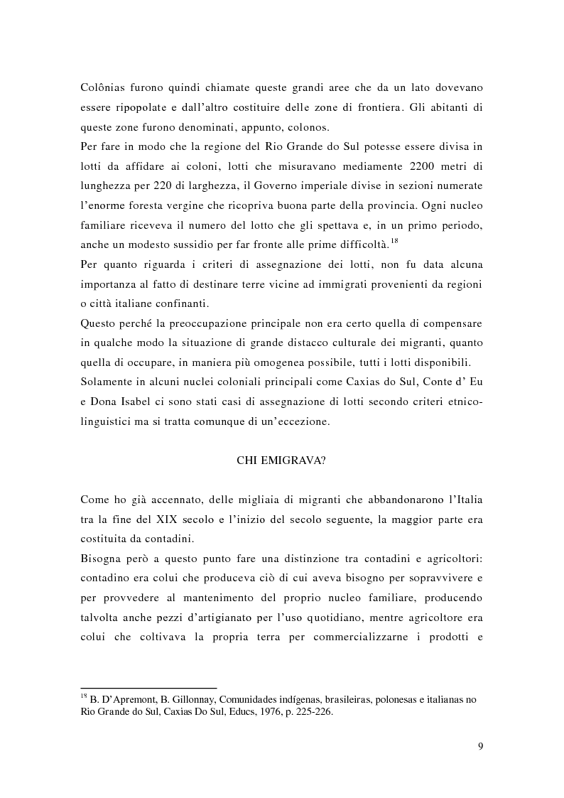 Anteprima della tesi: Tra integrazione e mantenimento dell'identità: la cultura italiana nel Rio Grande do Sul e il Correio Riograndense, Pagina 13