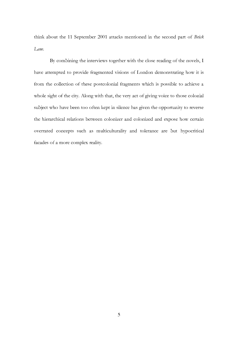 Anteprima della tesi: Living London, Living Between the Lines: Negotiating New Identities in the Postcolonial City, Pagina 5