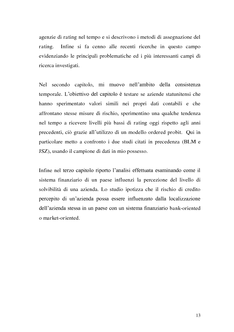 Anteprima della tesi: Un'analisi empirica sulla consistenza dei credit ratings, Pagina 7