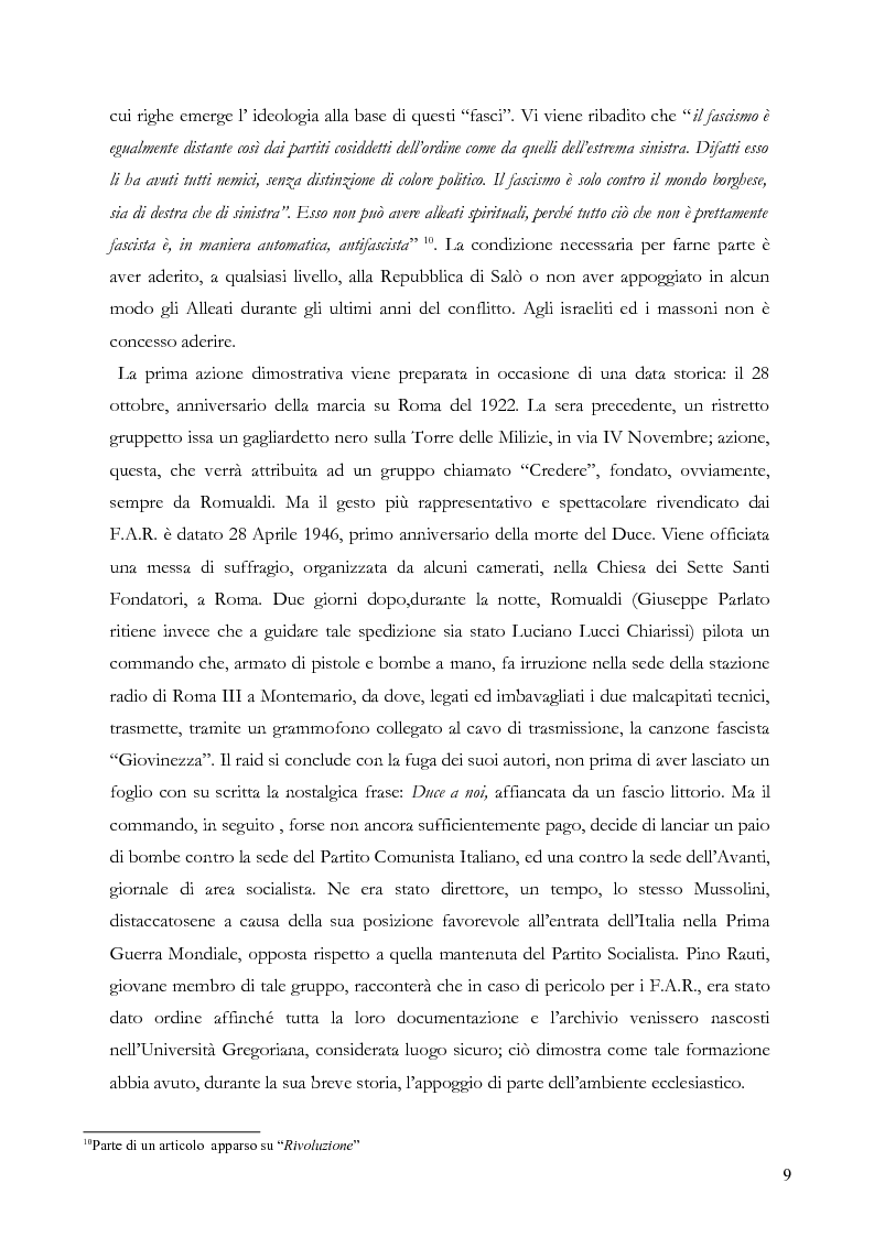 Anteprima della tesi: A Destra del M.S.I. Evoluzione armata del neofascismo dai F.A.R. ai N.A.R., Pagina 7