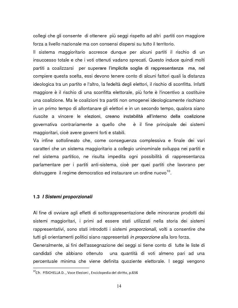 Anteprima della tesi: Leggi elettorali e sistema costituzionale italiano, Pagina 13