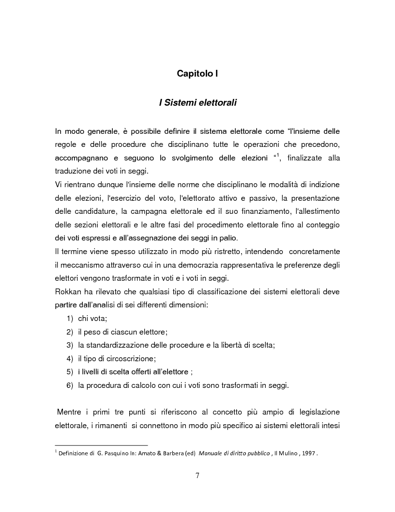 Anteprima della tesi: Leggi elettorali e sistema costituzionale italiano, Pagina 6