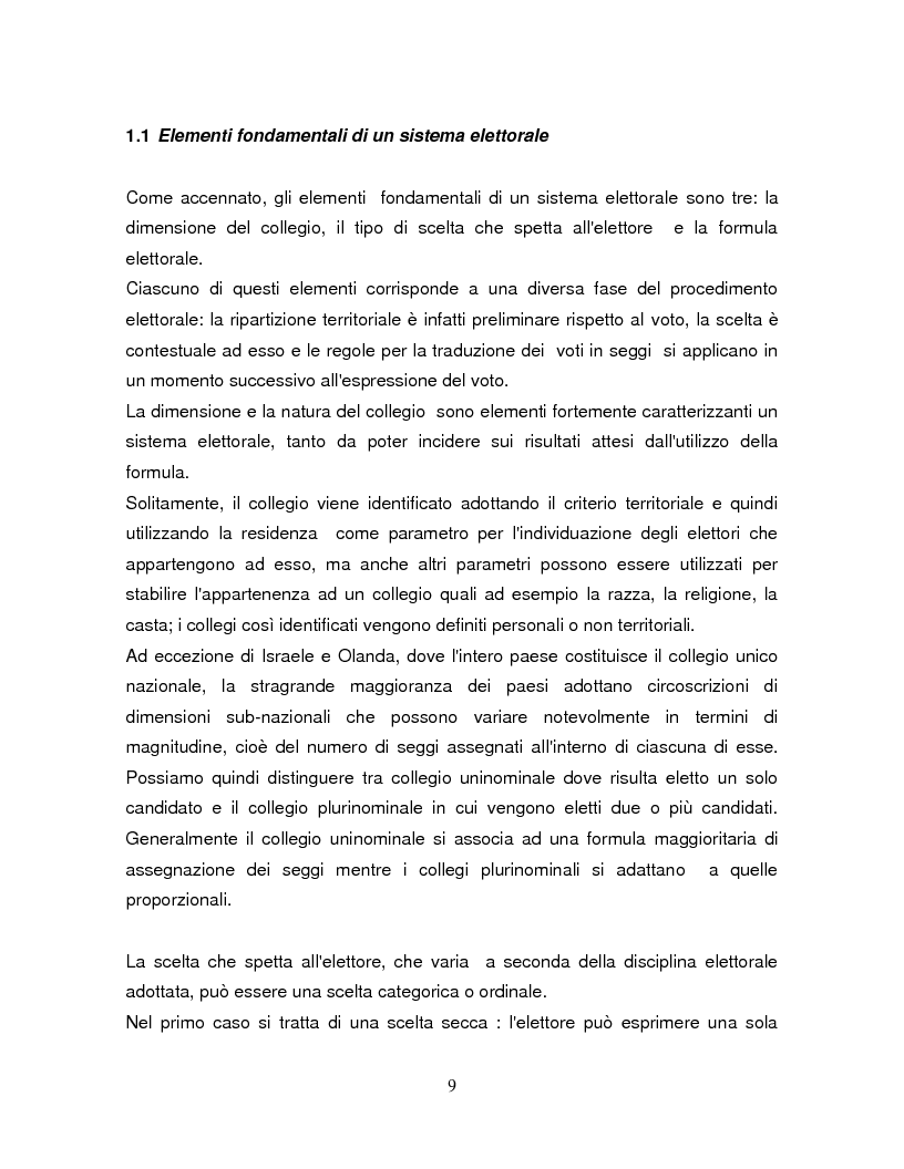 Anteprima della tesi: Leggi elettorali e sistema costituzionale italiano, Pagina 8