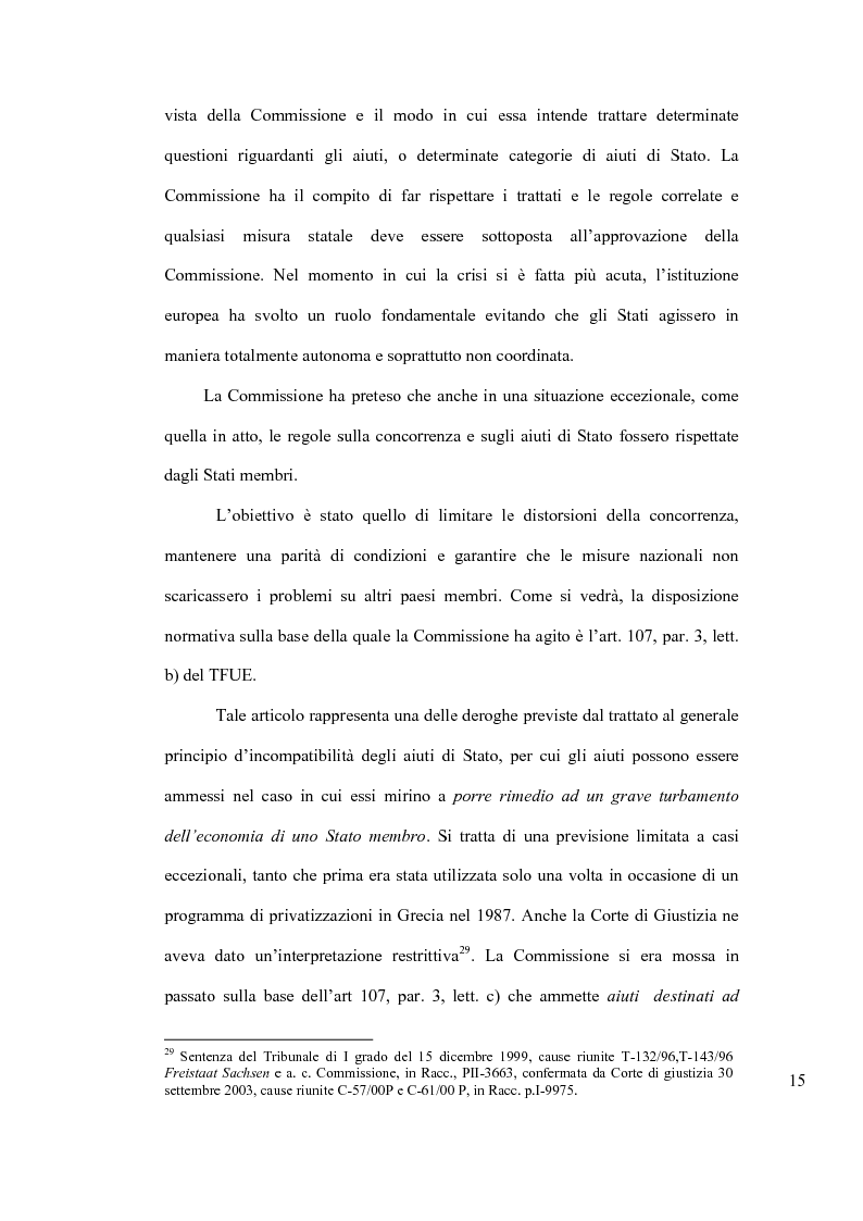 Anteprima della tesi: Crisi economico - finanziaria e aiuti alle imprese nel diritto europeo, Pagina 13