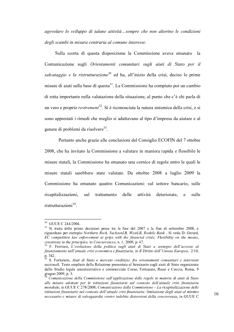 Anteprima della tesi: Crisi economico - finanziaria e aiuti alle imprese nel diritto europeo, Pagina 14
