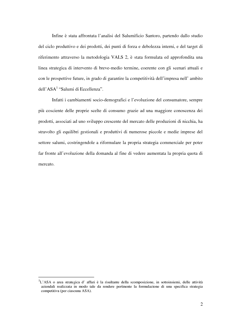 Anteprima della tesi: Strategie commerciali per le piccole e medie imprese nel settore Food. Caso in esame: Salumificio Santoro S.r.l., Pagina 3
