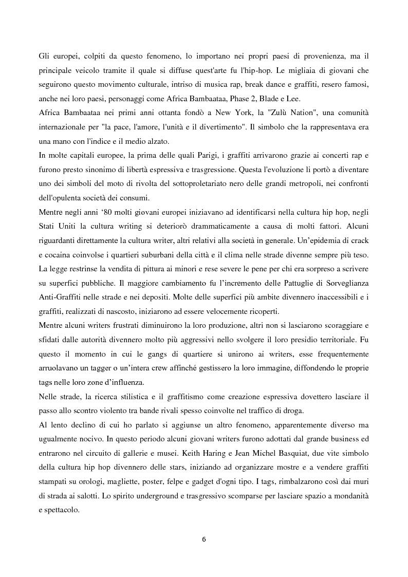 Anteprima della tesi: Graffitismo a Bologna: analisi della scritta murale in tre quartieri, Pagina 3