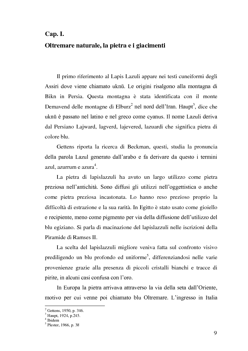Anteprima della tesi: Le ricette sul Blu Oltremare nei Trattati dal XIII al XVII secolo, Pagina 6
