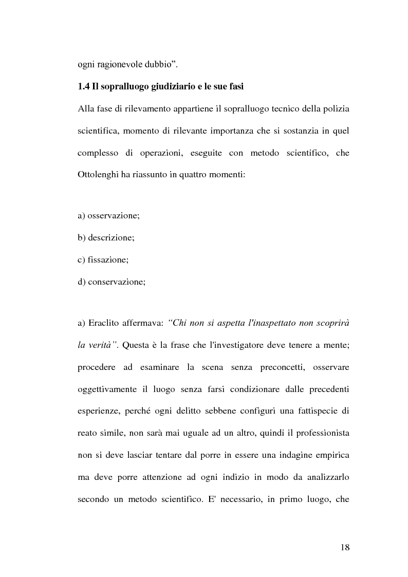 Anteprima della tesi: La ricostruzione dell'evento delittuoso attraverso l'analisi delle tracce biologiche, Pagina 12