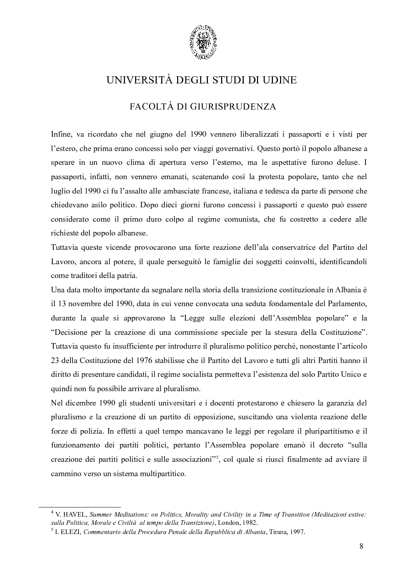 Anteprima della tesi: La forma di governo albanese, Pagina 5