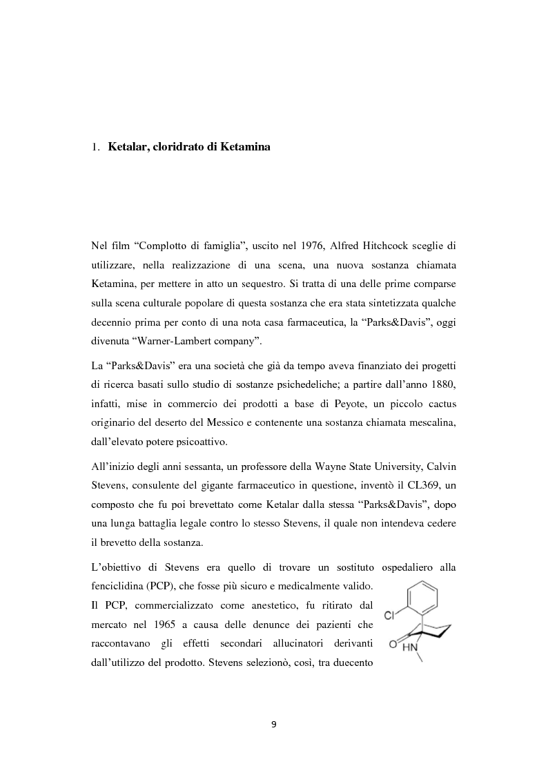 Anteprima della tesi: La Ketamina: stili di consumo e analisi dei significati, Pagina 3