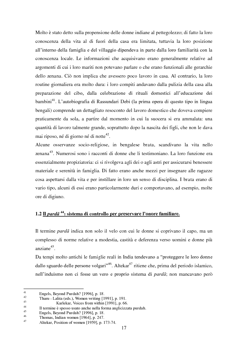 Anteprima della tesi: Le risposte delle donne indiane ai movimenti riformisti: esempi tratti da alcune autobiografie, Pagina 13