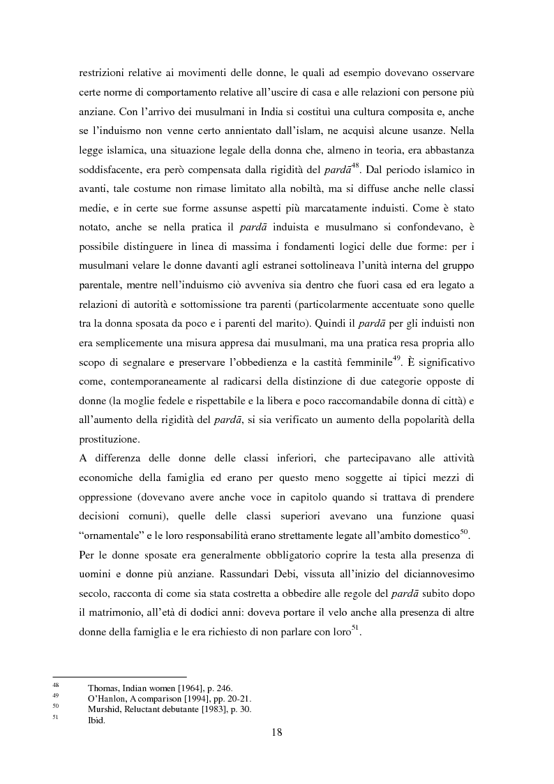 Anteprima della tesi: Le risposte delle donne indiane ai movimenti riformisti: esempi tratti da alcune autobiografie, Pagina 14