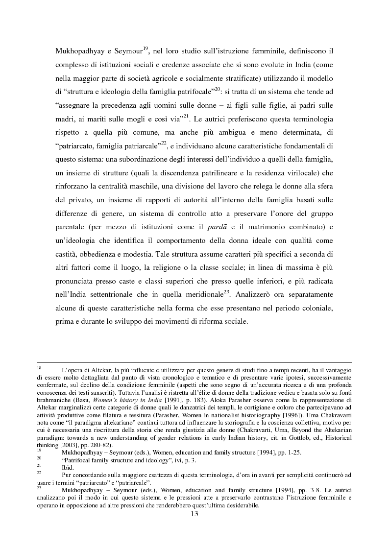 Anteprima della tesi: Le risposte delle donne indiane ai movimenti riformisti: esempi tratti da alcune autobiografie, Pagina 9