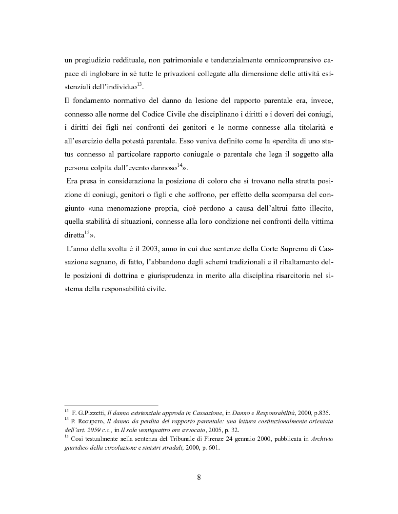Anteprima della tesi: Il danno parentale, Pagina 7
