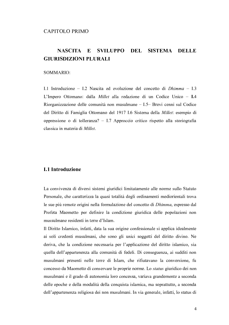 Anteprima della tesi: Il Sistema delle Giurisdizioni Plurali negli Ordinamenti Giuridici Contemporanei: Analisi del Caso Siriano, Pagina 5