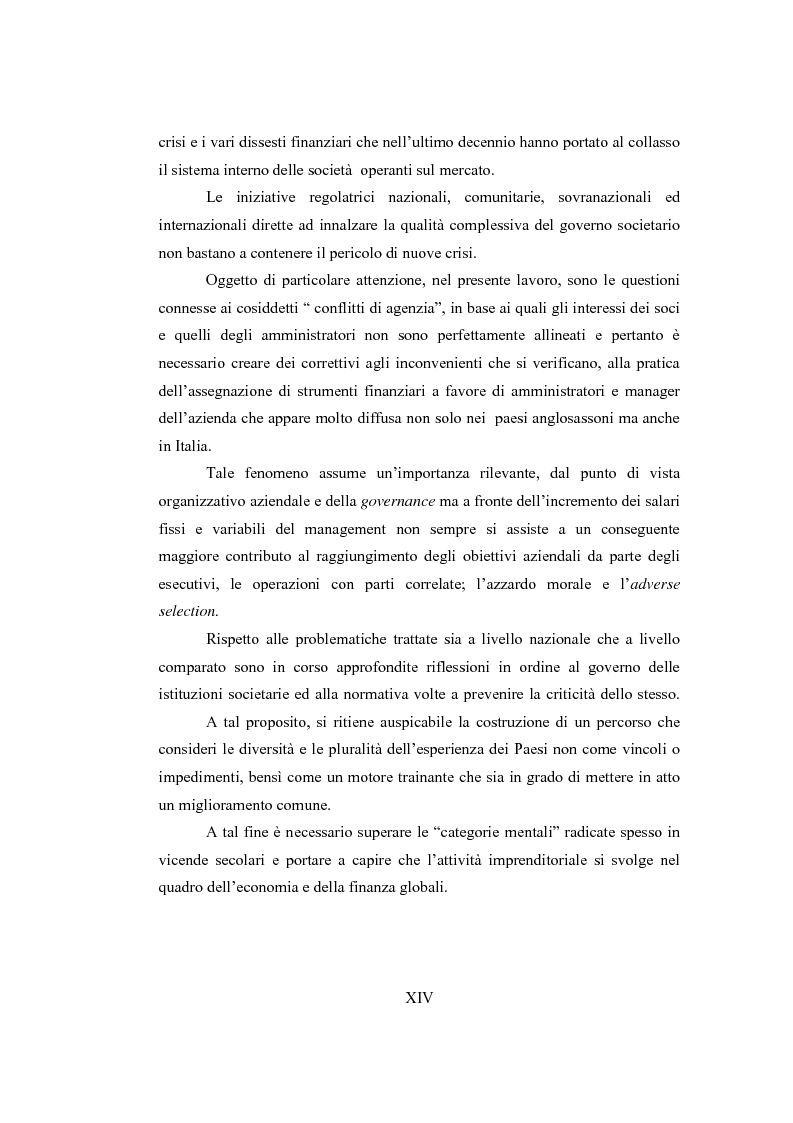 Anteprima della tesi: Profili e Sistemi di Corporate Governance: L'Istituzione di un Codice Globale di Autodisciplina per la Regolamentazione delle società nel mercato Mondiale, Pagina 11