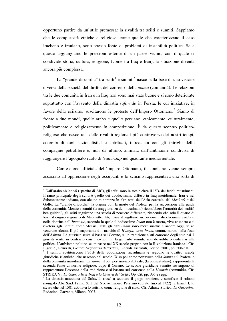 Anteprima della tesi: "Prima della tempesta". I rapporti Iran–Iraq dall’avvento di Khomeini alla Prima Crisi del Golfo, Pagina 8