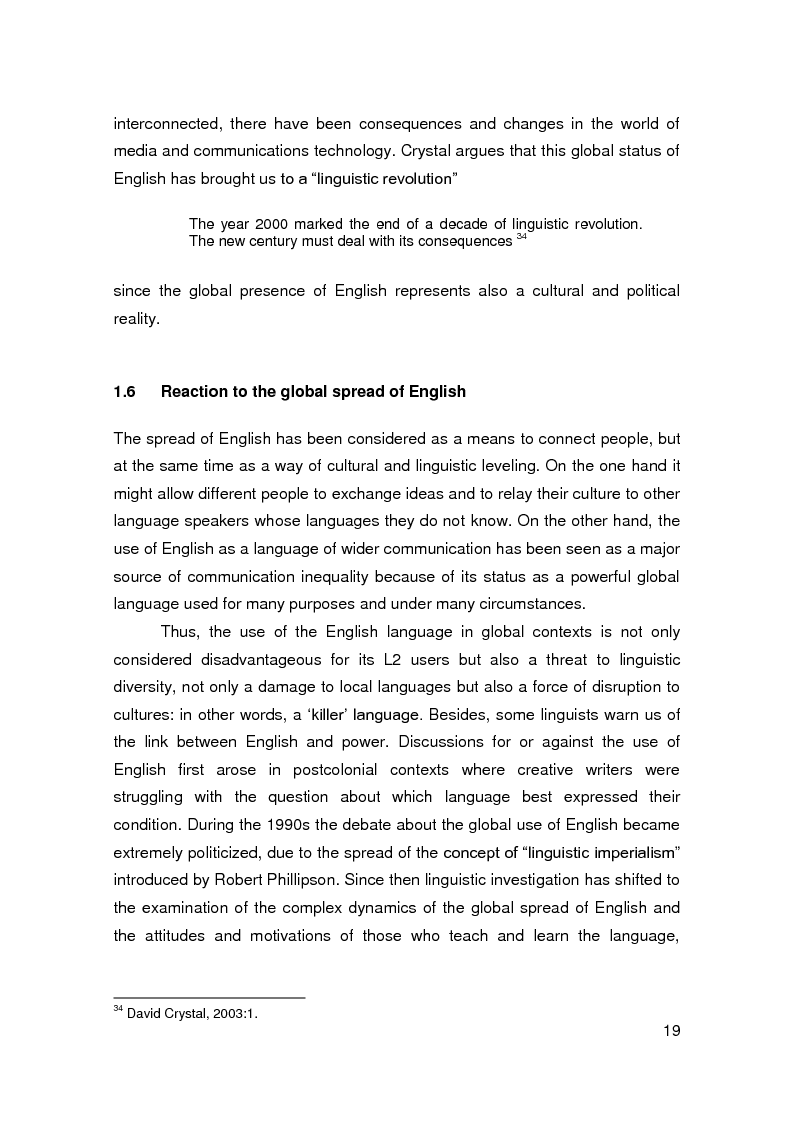 Estratto dalla tesi: The role of Euro-English as a new potential variety in the multilingual European institutions: a social and linguistic study
