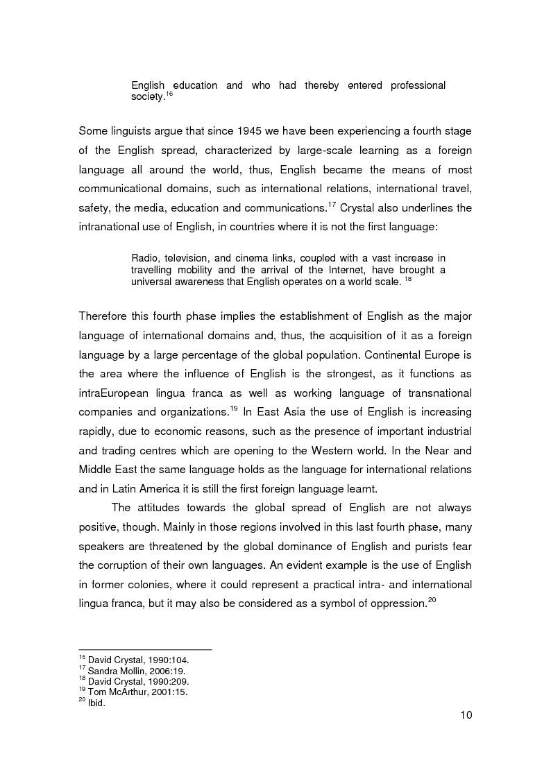 Anteprima della tesi: The role of Euro-English as a new potential variety in the multilingual European institutions: a social and linguistic study, Pagina 8