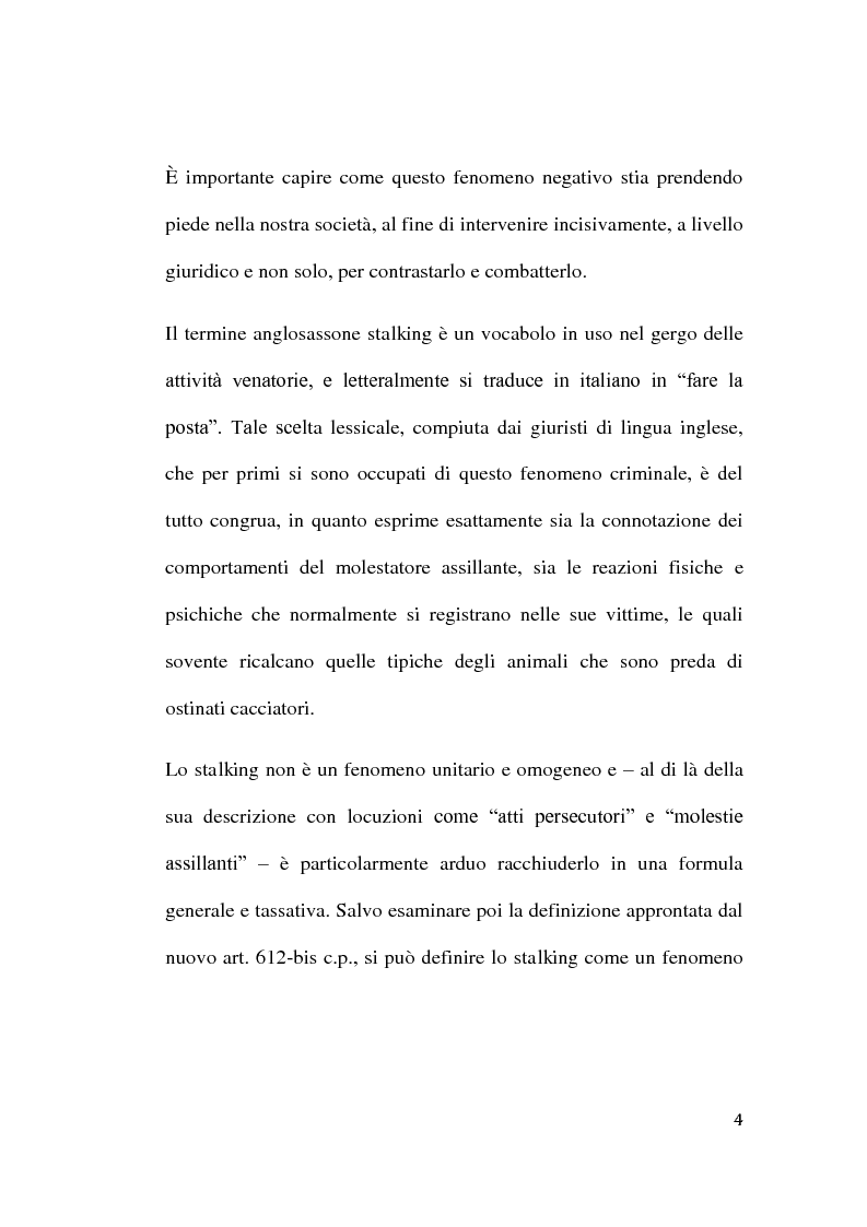 Anteprima della tesi: Lo Stalking, Pagina 3