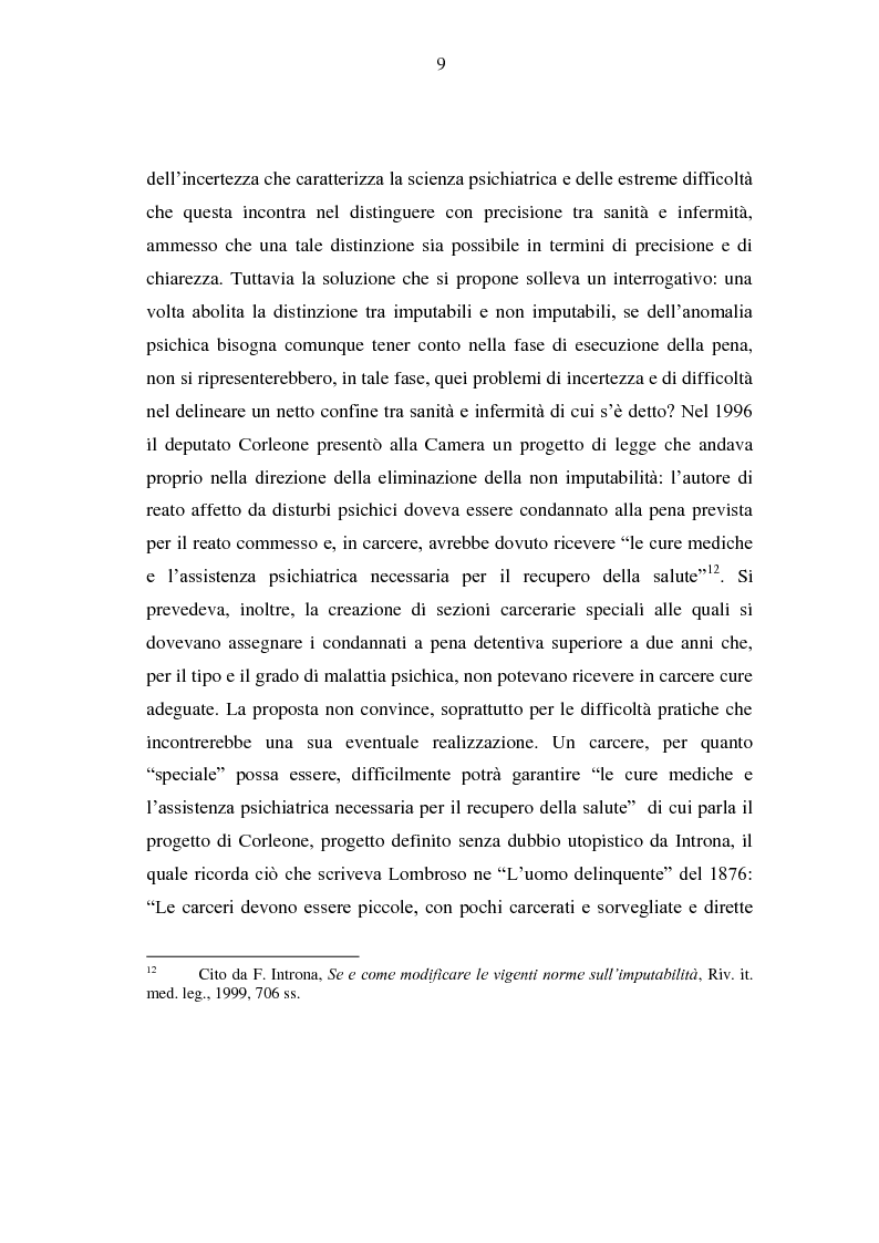 Anteprima della tesi: Imputabilità e vizio di mente, Pagina 10