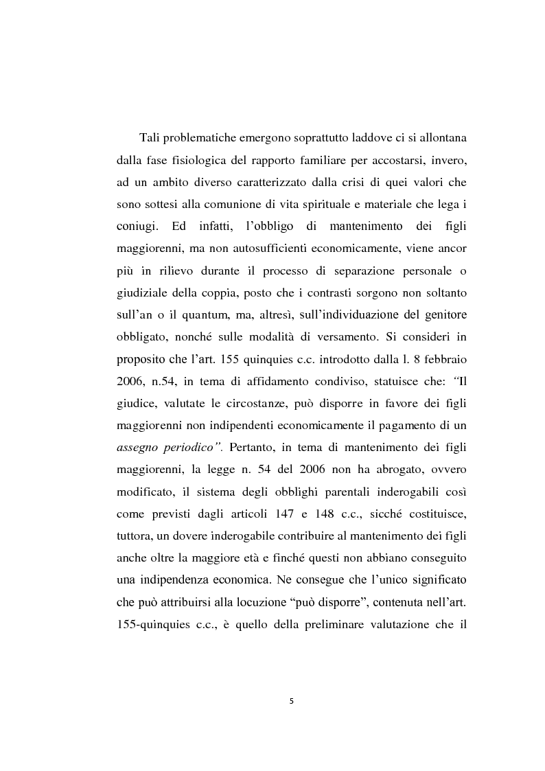 Anteprima della tesi: Figlio maggiorenne ed obbligo di mantenimento, Pagina 6